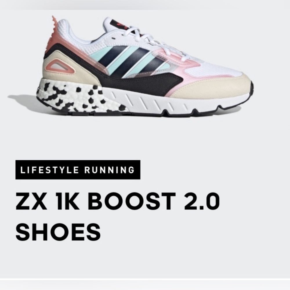🆕 🩷Adidas ZX 1K Boost 2.0 Women's Sneakers - White, Pink, Black